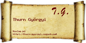 Thurn Györgyi névjegykártya